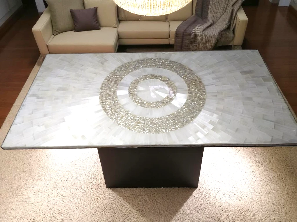Natural Selenite Crystal Dining Table – Handcrafted Luxury Furniture